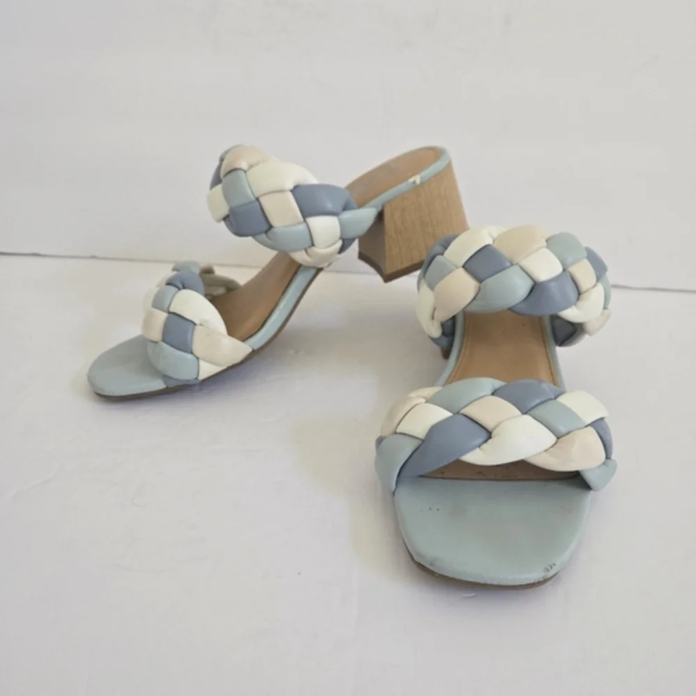 DV Dolce Vita Polly Faux Leather Slide Heeled Sandals Size 6.5